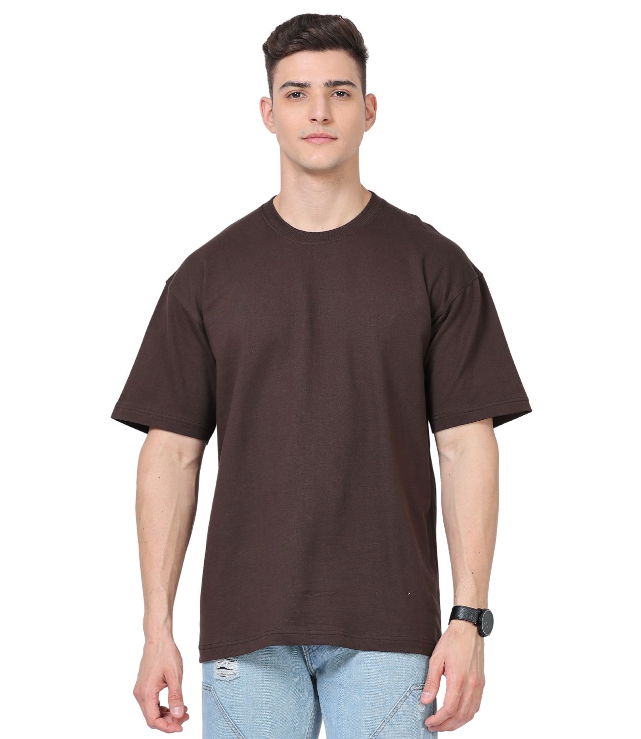 Oversized Brown Organic Cotton T-Shirt – Unisex | Earthy